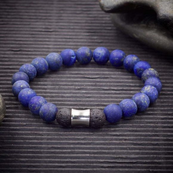 Lapis Lazuli Aromatherapy Stretch Bracelet  - Handmade to Order - Picture 1 of 2